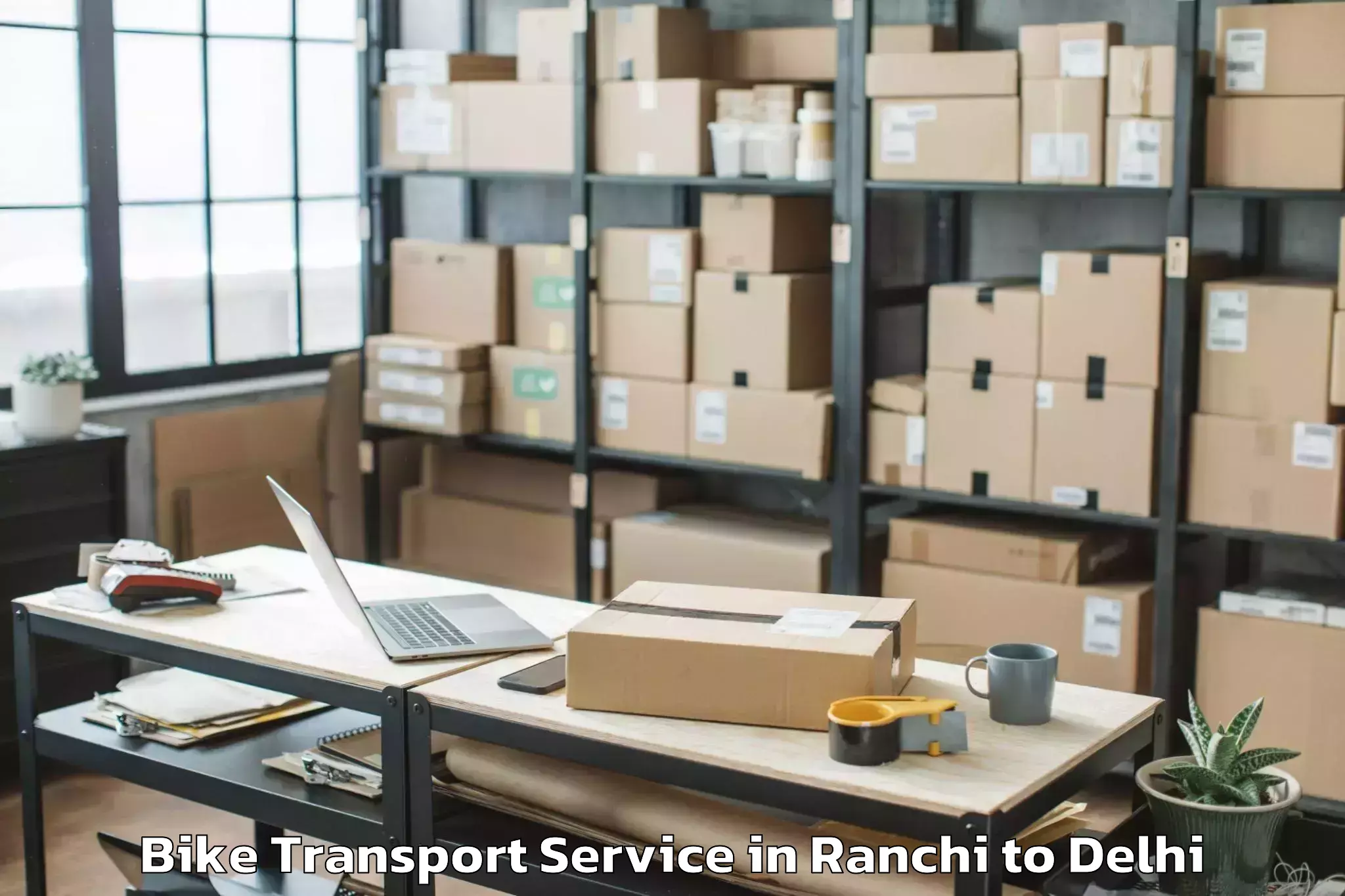 Trusted Ranchi to Indira Gandhi International Ai Bike Transport